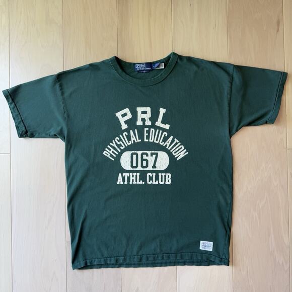 Polo Ralph Lauren Logo Jersey Shirt Medium Green Vintage Fit New York Streetwear - Picture 2 of 7